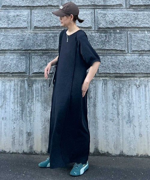 CORNERS by KR（コーナーズバイケーアール）の「【CORNERS by KR】ピグメントデザインカットロングワンピース（ワンピース・レディース・カーキ/ブラック/チャコールグレー・L/M）」の16枚目の写真