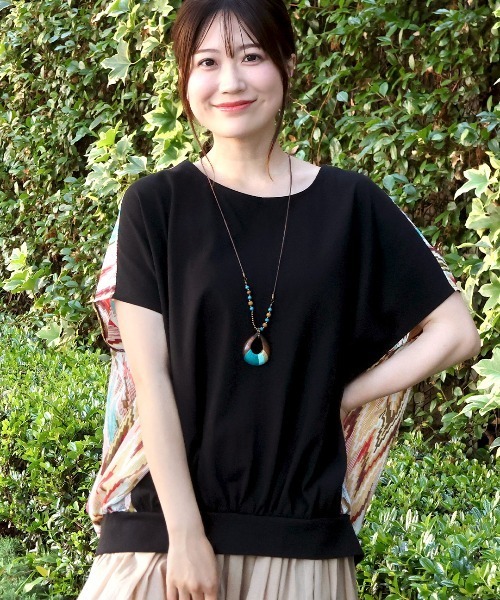 チチカカ（チチカカ）の「バックキカコンビプルオーバー（Tシャツ/カットソー・レディース・ブラック/パープル/アイボリー・FREE）」の2枚目の写真