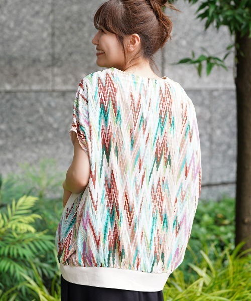 チチカカ（チチカカ）の「バックキカコンビプルオーバー（Tシャツ/カットソー・レディース・ブラック/パープル/アイボリー・FREE）」の6枚目の写真