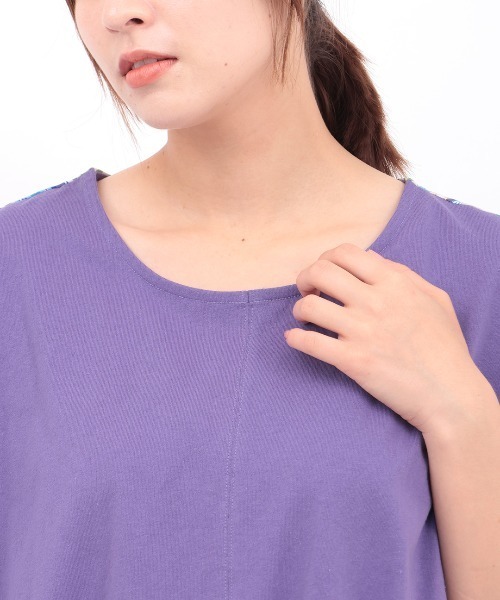 チチカカ（チチカカ）の「バックキカコンビプルオーバー（Tシャツ/カットソー・レディース・ブラック/パープル/アイボリー・FREE）」の18枚目の写真