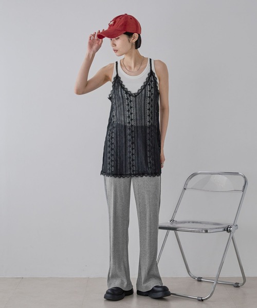 JEANASIS（ジーナシス）の「【miller】リブフレアパンツ/572268（その他パンツ・レディース・レッド/グレー・FREE）」の10枚目の写真