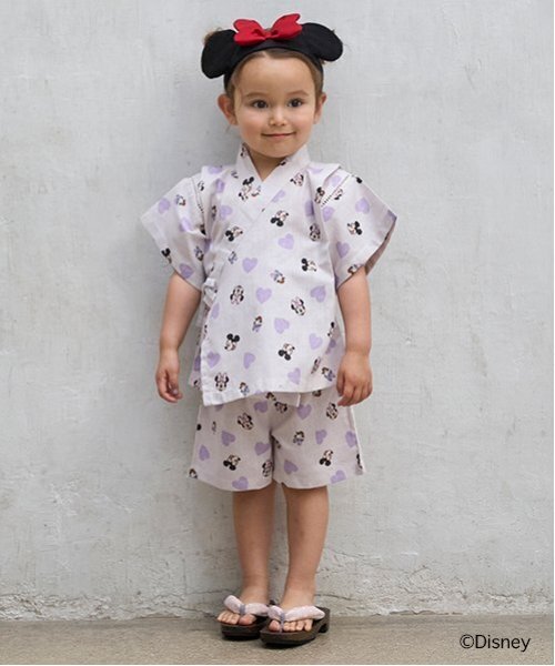 petit main（プティマイン）の「【Disney】総柄甚平（浴衣・キッズ・ライトブルー/ライトピンク・130cm/100cm/110cm/90cm/80ｃｍ/120cm）」の2枚目の写真