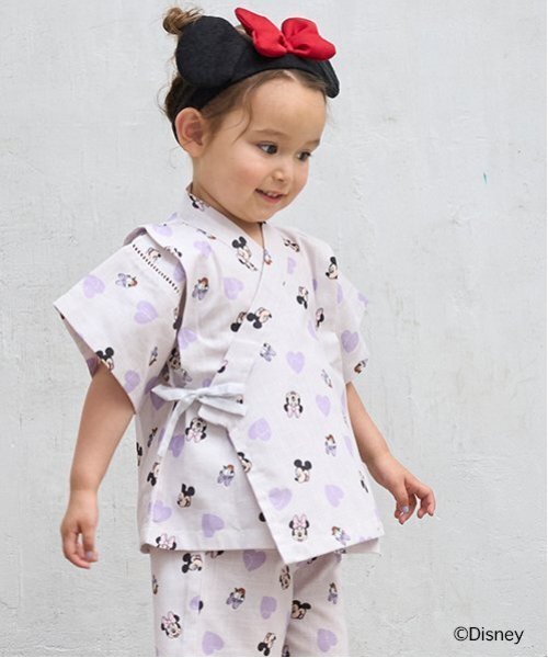 petit main（プティマイン）の「【Disney】総柄甚平（浴衣・キッズ・ライトブルー/ライトピンク・130cm/100cm/110cm/90cm/80ｃｍ/120cm）」の3枚目の写真