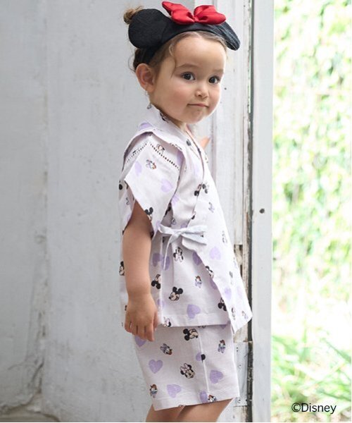 petit main（プティマイン）の「【Disney】総柄甚平（浴衣・キッズ・ライトブルー/ライトピンク・130cm/100cm/110cm/90cm/80ｃｍ/120cm）」の5枚目の写真