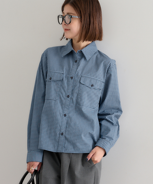 U by SPICK&SPAN(ユーバイスピックアンドスパン)の「チェックシャツ(シャツ/ブラウス・レディース・ブラウン/ブルー・FREE)」の1枚目の写真