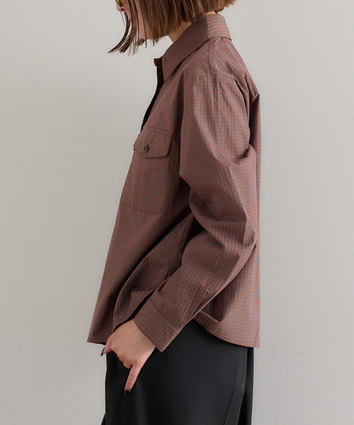 U by SPICK&SPAN(ユーバイスピックアンドスパン)の「チェックシャツ(シャツ/ブラウス・レディース・ブラウン/ブルー・FREE)」の18枚目の写真