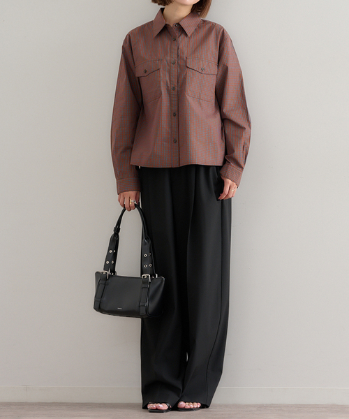 U by SPICK&SPAN(ユーバイスピックアンドスパン)の「チェックシャツ(シャツ/ブラウス・レディース・ブラウン/ブルー・FREE)」の14枚目の写真