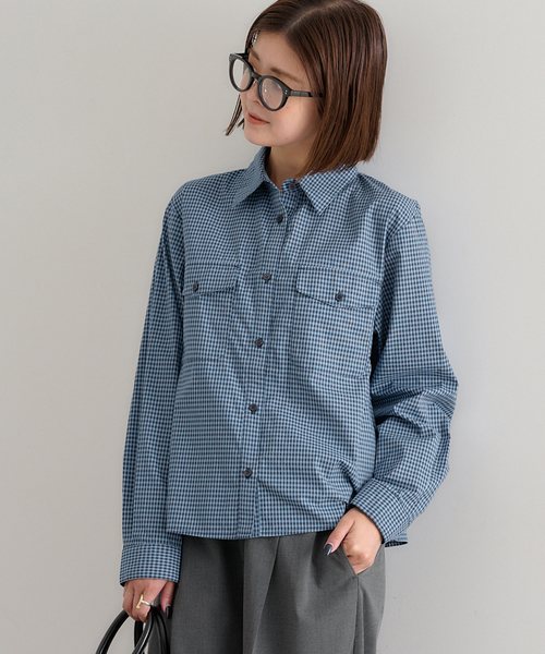 U by SPICK&SPAN(ユーバイスピックアンドスパン)の「チェックシャツ(シャツ/ブラウス・レディース・ブラウン/ブルー・FREE)」の10枚目の写真