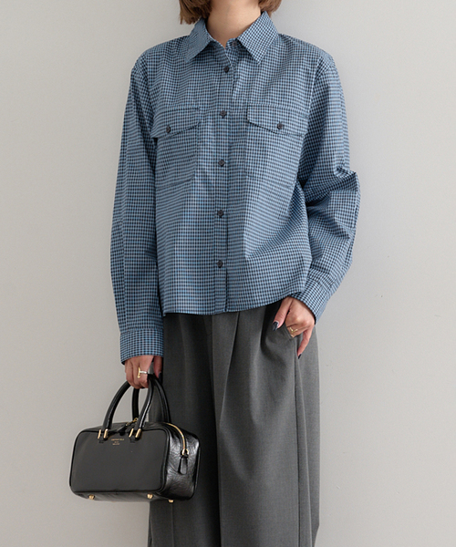 U by SPICK&SPAN(ユーバイスピックアンドスパン)の「チェックシャツ(シャツ/ブラウス・レディース・ブラウン/ブルー・FREE)」の7枚目の写真