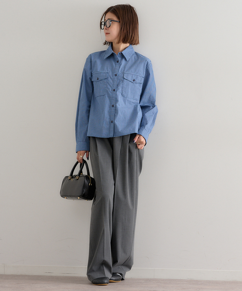 U by SPICK&SPAN(ユーバイスピックアンドスパン)の「チェックシャツ(シャツ/ブラウス・レディース・ブラウン/ブルー・FREE)」の6枚目の写真