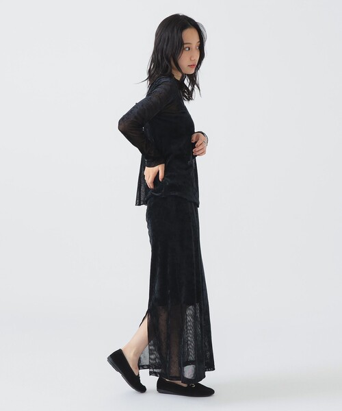 B:MING by BEAMS(ビーミングバイビームス)の「シアー ベロア ロングスリーブ Tシャツ(Tシャツ/カットソー・レディース・ブラック/ブラック系その他2/ブルー系その他・ONE SIZE)」の5枚目の写真