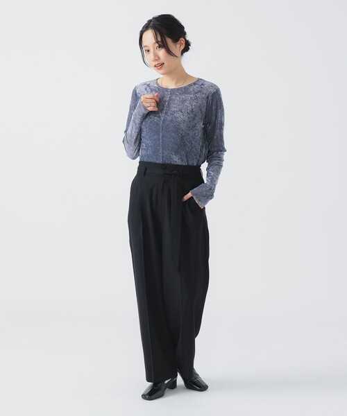 B:MING by BEAMS(ビーミングバイビームス)の「シアー ベロア ロングスリーブ Tシャツ(Tシャツ/カットソー・レディース・ブラック/ブラック系その他2/ブルー系その他・ONE SIZE)」の20枚目の写真