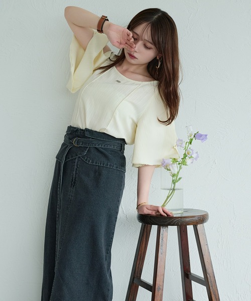 mideal（マイディール）の「slit flare sleeve tops / スリットフレア 