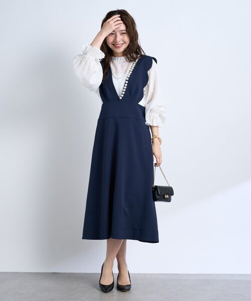 極美品♡ルネ♡フロントパール ワンピース 極美品♡ルネ♡フロントパール ワンピース