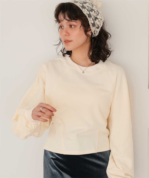 titivate(ティティベイト)の「バックオープンデザインプルオーバー(Tシャツ/カットソー・レディース・オートミール/アイボリー/ネイビー・L/M)」の4枚目の写真