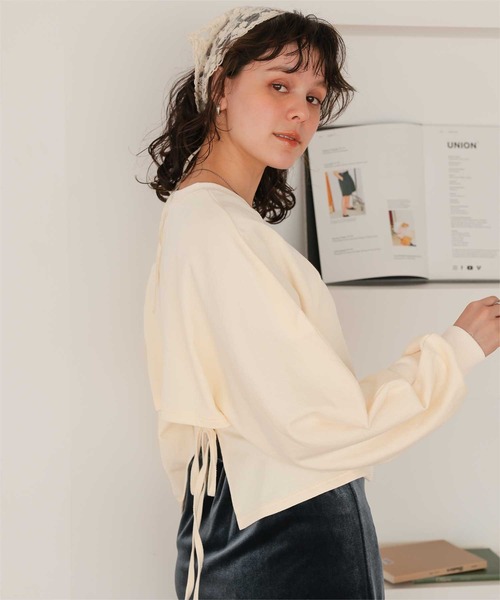 titivate(ティティベイト)の「バックオープンデザインプルオーバー(Tシャツ/カットソー・レディース・オートミール/アイボリー/ネイビー・L/M)」の6枚目の写真
