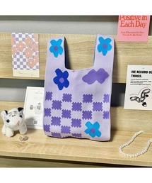 【88eighty-eight】レトロカラフルフラワーミニニットハンドバッグ【import】(MA)