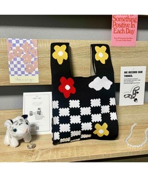 【88eighty-eight】レトロカラフルフラワーミニニットハンドバッグ【import】(MA)