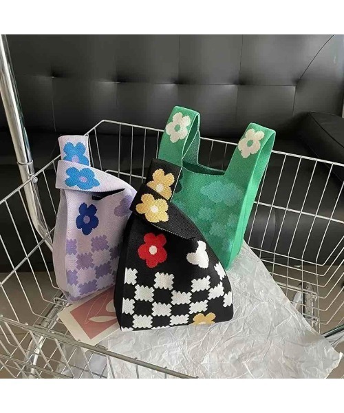 tone（トーン）の「【88eighty-eight】レトロカラフルフラワーミニニットハンドバッグ【import】(MA)（ハンドバッグ・レディース・ブラック/パープル/グリーン・FREE）」の8枚目の写真