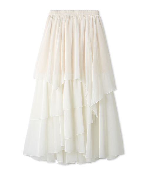 新品 リリーブラウン ブライト シアー スカート ホワイト 白 ラメ ブライトシアースカート（スカート）｜LILY BROWN（リリー