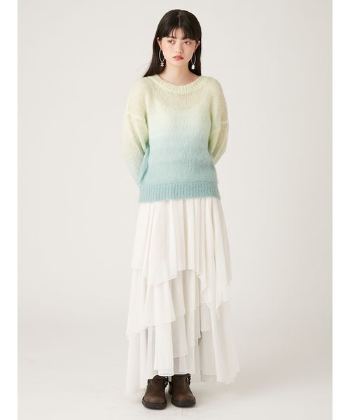 新品 リリーブラウン ブライト シアー スカート ホワイト 白 ラメ ブライトシアースカート（スカート）｜LILY BROWN（リリー
