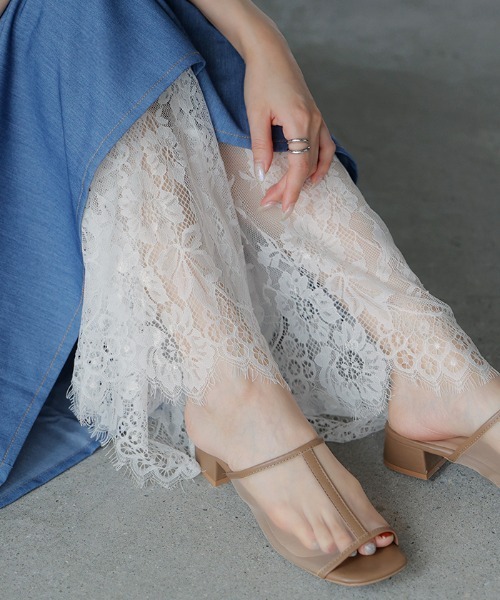 HUG.U（ハグユー）の「重ねて楽しむ 裾レースペチパンツ（その他パンツ・レディース・ブラック/ホワイト・トール丈/レギュラー丈）」の3枚目の写真