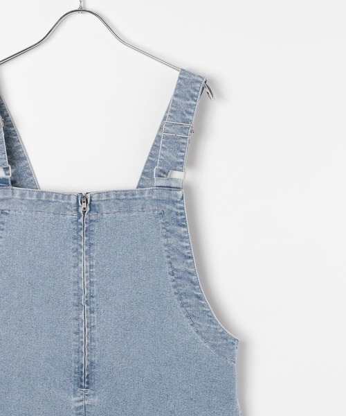 BAYFLOW（ベイフロー）の「ストレッチデニムジャンスカ（ジャンパースカート・レディース・サックスブルー/ブラック・FREE）」の16枚目の写真