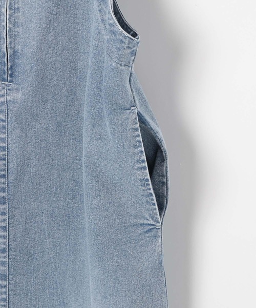 BAYFLOW（ベイフロー）の「ストレッチデニムジャンスカ（ジャンパースカート・レディース・サックスブルー/ブラック・FREE）」の18枚目の写真