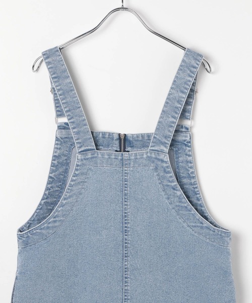 BAYFLOW（ベイフロー）の「ストレッチデニムジャンスカ（ジャンパースカート・レディース・サックスブルー/ブラック・FREE）」の19枚目の写真