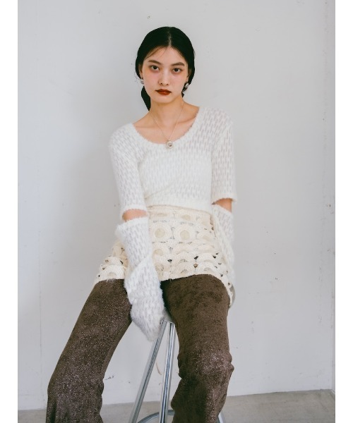 sahara（サハラ）の「Glitter Velour Stretch Pants/グリッターヴェロアストレッチパンツ（その他パンツ・レディース・ブラック/ワイン/モカ・M/S）」の21枚目の写真