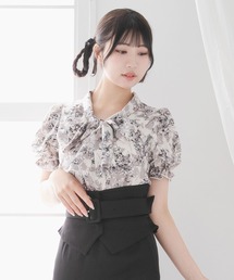yori パフスリーブリボンブラウス ボウタイ♡ミントグリーン yori