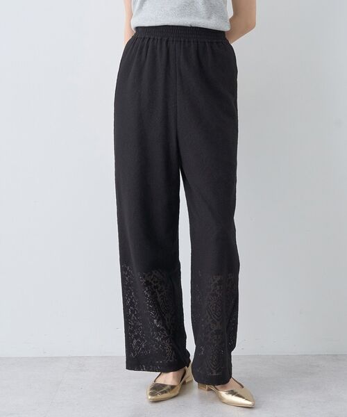 earth music&ecology（アースミュージックアンドエコロジー）の「レースイージーパンツ（その他パンツ・レディース・ブラック/モカ・S/M）」の4枚目の写真