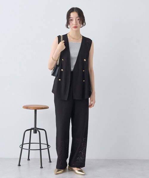 earth music&ecology（アースミュージックアンドエコロジー）の「レースイージーパンツ（その他パンツ・レディース・ブラック/モカ・S/M）」の9枚目の写真