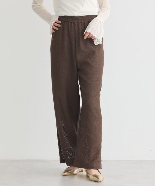 earth music&ecology（アースミュージックアンドエコロジー）の「レースイージーパンツ（その他パンツ・レディース・ブラック/モカ・S/M）」の12枚目の写真