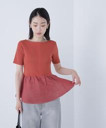 NATURAL BEAUTY BASIC | ◇シアーペプラムフォルムニット(ニット/セーター)