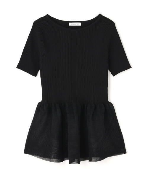 NATURAL BEAUTY BASIC（ナチュラルビューティーベーシック）の「◇シアーペプラムフォルムニット（ニット/セーター・レディース・ブラック/オレンジ/ブラウン・FREE）」の8枚目の写真