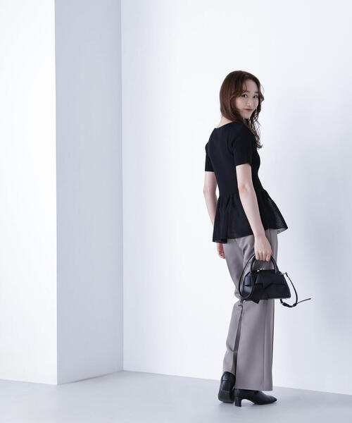 NATURAL BEAUTY BASIC（ナチュラルビューティーベーシック）の「◇シアーペプラムフォルムニット（ニット/セーター・レディース・ブラック/オレンジ/ブラウン・FREE）」の13枚目の写真