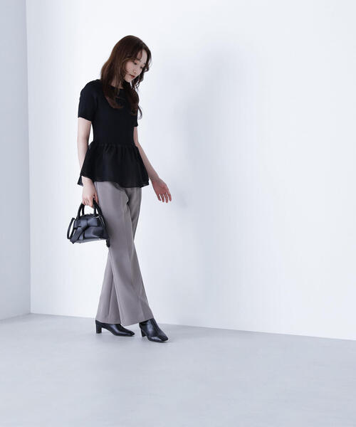 NATURAL BEAUTY BASIC（ナチュラルビューティーベーシック）の「◇シアーペプラムフォルムニット（ニット/セーター・レディース・ブラック/オレンジ/ブラウン・FREE）」の15枚目の写真