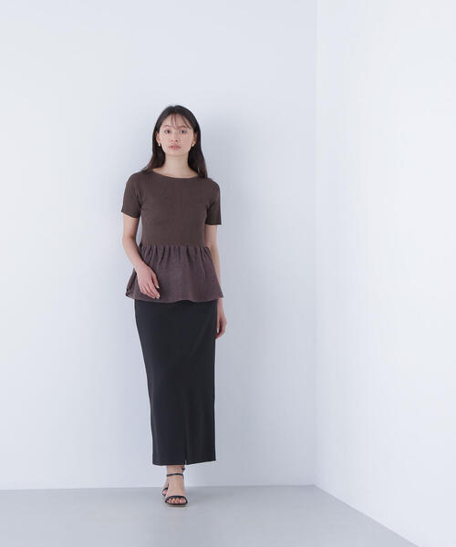 NATURAL BEAUTY BASIC（ナチュラルビューティーベーシック）の「◇シアーペプラムフォルムニット（ニット/セーター・レディース・ブラック/オレンジ/ブラウン・FREE）」の21枚目の写真