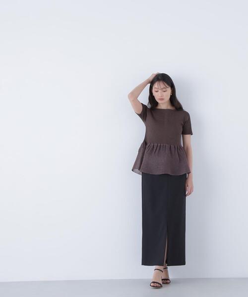 NATURAL BEAUTY BASIC(ナチュラルビューティーベーシック)の「◇シアーペプラムフォルムニット(ニット/セーター・レディース・ブラック/オレンジ/ブラウン・FREE)」の21枚目の写真