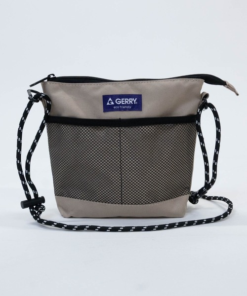GERRY(ジェリー)の「【Y】〔GERRY/ジェリー〕撥水加工 メッシュポケット サコッシュ(ショルダーバッグ・メンズ・ブラック/チャコールグレー/マルチ/ベージュ・FREE)」の3枚目の写真