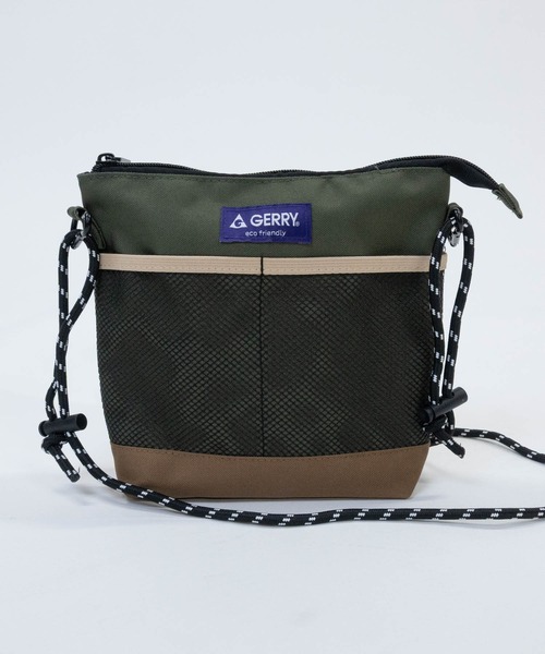 GERRY(ジェリー)の「【Y】〔GERRY/ジェリー〕撥水加工 メッシュポケット サコッシュ(ショルダーバッグ・メンズ・ブラック/チャコールグレー/マルチ/ベージュ・FREE)」の4枚目の写真