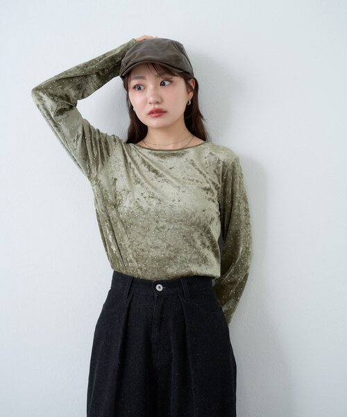 Kastane（カスタネ）の「レザーハンチング（ハンチング/ベレー帽・レディース・ブラウン/カーキ/ブラック・FREE）」の10枚目の写真