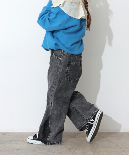 Ocean&Ground（オーシャン&グラウンド）の「ﾘﾒｲｸﾃﾞﾆﾑﾊﾟﾝﾂ（デニムパンツ・キッズ・ケミカルウォッシュ/ダークインディゴブルー/ブラック・120/110/100/90/140/130）」の6枚目の写真