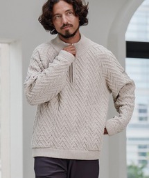 CALL&RESPONSE（コールアンドレスポンス）の「mn3145-ヘリンボーンハーフZIP PO-サイセンタク プルオーバー（ニット/セーター）」