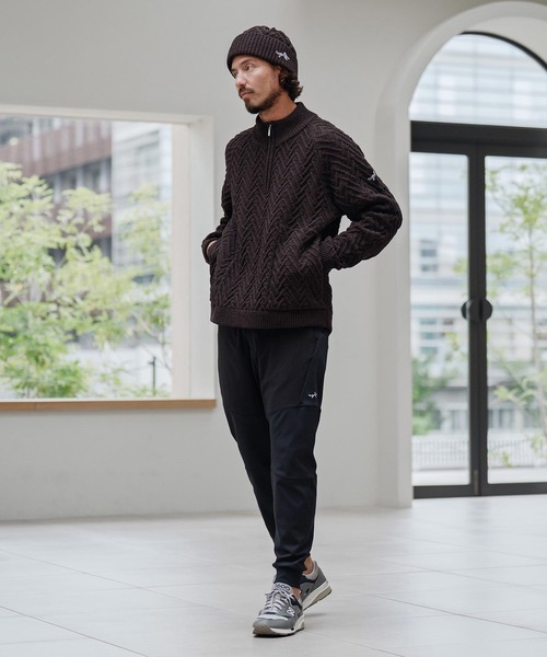 CALL&RESPONSE(コールアンドレスポンス)の「mn3145-ヘリンボーンハーフZIP PO-サイセンタク プルオーバー(ニット/セーター・メンズ・ブラック/ベージュ/ブラウン・2/4/5)」の22枚目の写真