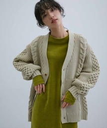 ADAM ET ROPE'（アダムエロペ）の「【WEB限定】ボリューム ケーブル オーバーサイズ カーディガン / 超軽量 / ユニセックス（カーディガン/ボレロ・レディース）」