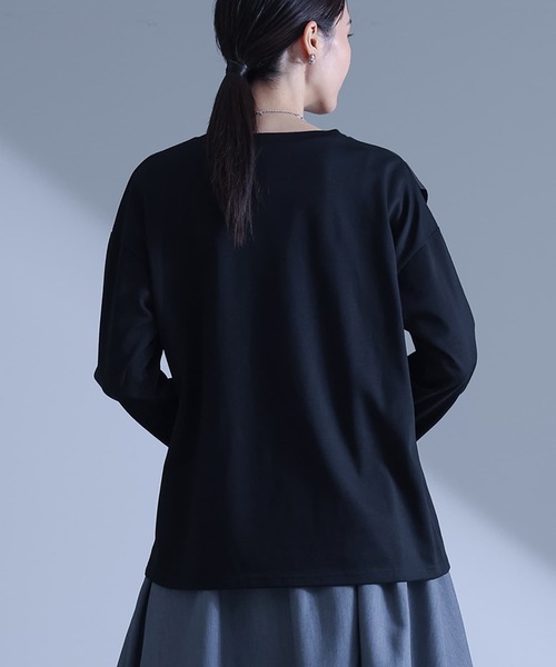 kOhAKU(コハク)の「布帛ドッキングカットソー(Tシャツ/カットソー・レディース・ブラック/カーキ・2/1)」の5枚目の写真