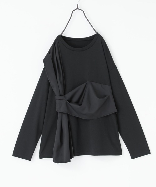 kOhAKU(コハク)の「布帛ドッキングカットソー(Tシャツ/カットソー・レディース・ブラック/カーキ・2/1)」の22枚目の写真