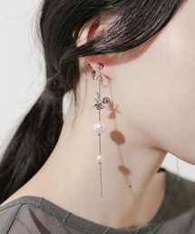SMELLY | メタルフラワーパールロングイヤリング(イヤリング)